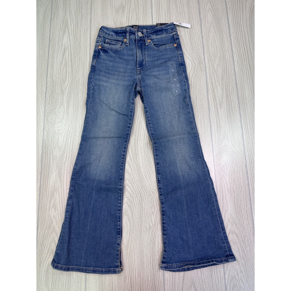 Gap Kids Flare Leg Jeans Medium Wash Blue Denim Pants Size 8 NWT